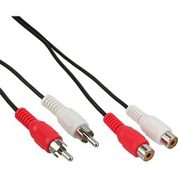 InLine 5 m 2 x RCA mâle vers Femelle câble Audio