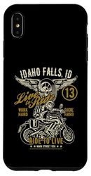 Idaho Falls Idaho USA Retro Distressed Motorcycle Design Case for iPhone XS Max