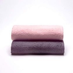 Sancarlos - Juego de 2 Toallas Ocean Duo de Baño, Color Rosa y Gris Oscuro, 100% Algodón, 550gr/m2