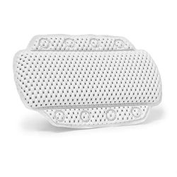 Relaxdays Oreiller de relaxation pour baignoire Coussin de nuque Appui-tête salle de bain 8 ventouses - blanc