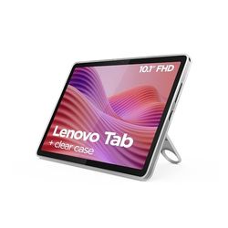 Lenovo Tab – Tablet 10.1" 4G LTE WUXGA (MediaTek Helio G85, 4 GB RAM, 64 GB, 60 Hz, Wi-Fi 5, Bluetooth 5.3, Android 14) Gris Luna – Incluye Case Transparente