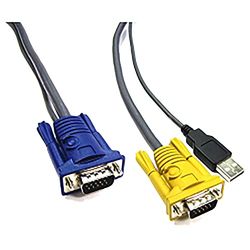 BeMatik - 1,8 m de câble spécial 2 in 1 VGA/USB (HD15M/HD15M + AM)