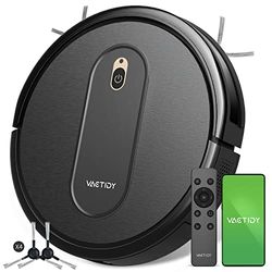 Vactidy Nimble T6 Robotstofzuiger met 2800 Pa sterke zuigkracht, 120 minuten looptijd, stofzuiger robot met Alexa&Google Assistant & App & Siri bediening, robotstofzuiger voor dierenharen, tapijten en