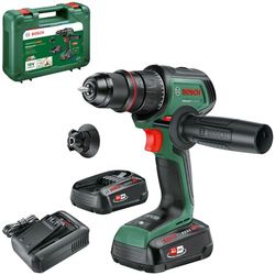 Bosch Taladro/atornillador con batería AdvancedDrill 18V-80 (taladrar/atornillar; sist. 18V; 78 Nm; portabrocas met.; caperuza magn.; empuñadura adic.; dos baterías y cargador)