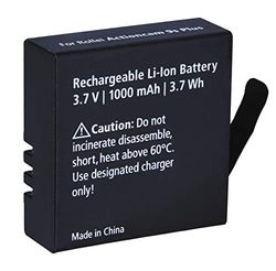 Rollei Actioncam 8s 9s Plus additional battery, replacement battery with 1000 mAh capacity lithium ion, black