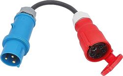as - Schwabe Cable Adaptador – Conector de protección de Contacto 230 V/16 A a CEE Acoplamiento 400 V/16 A/5 Polos – 0,3 m H07RN-F 3G2,5 Cable de Goma Resistente – IP44 Resistente a Salpicaduras de