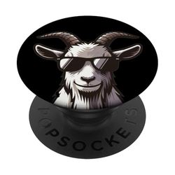 Cabra con gafas de sol - Funny Goat Farm Farmer Farming PopSockets PopGrip Adhesivo