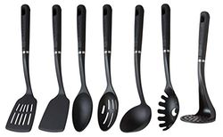 Circulon Momentum Conjunto de ferramentas e utensílios de cozinha (7 peças), plástico aço inoxidável, preto, conjunto de 7 peças