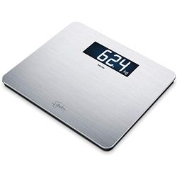 Beurer GS405 Signature Line Glass Bathroom Scale - Stainless Steel | XXL standing area | Made from safety glass for a robust and stylish finish | XXL digital display | 200kg weight capacity