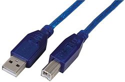 Pro Signal PSG91465 Lead, USB2.0 A Male to B Male, Blue Transparent, 2 m