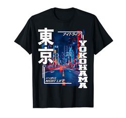 Yokohama City Retro Japón Estética Calles de Yokohama Camiseta