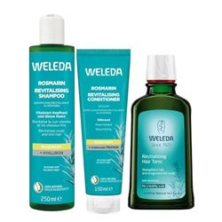 Weleda Rosemary Oil Revitalising Hair Care Set, Shampoo and Conditioner Set with Hair Tonic, Hair Growth, Thinning Hair, Hair Loss, Healthy Scalp, Women & Men, Natural & Organic