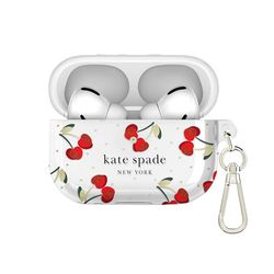 kate spade new york Coque de Protection pour AirPods Pro avec Anneau Porte-clés - Cerise Dot, Compatible avec AirPods Pro 2e/1ère génération