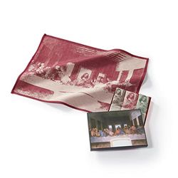 Musearta TT-LV-LS-10-V424199 Lot de 3 torchons de Vaisselle Unisexes avec Motif The Last Supper de L'Artiste Leonardo da Vinci en Coton 50 x 70 cm