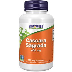 Now Foods, Cascara Sagrada, 450mg, 100 Cápsulas veganas, Probado en Laboratorio, Vegetal, Sin Gluten, Sin Soja, Vegetariano