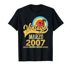 17 Anni Compleanno Uomo Donna Regalo Marzo Vintage 2007 Maglietta