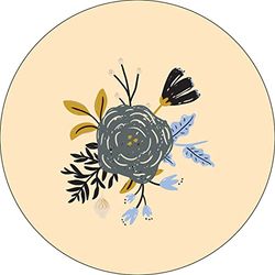 Bonateks, Ronde digitaal bedrukte muismat, antislip onderkant, voor kantoor en thuis, diameter: 22 cm
