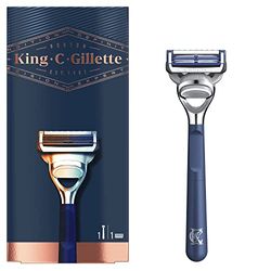 Gillette King C. Maquinilla Para Afeitar El Cuello Mango De Máquina + 1 Cuchilla Recambio