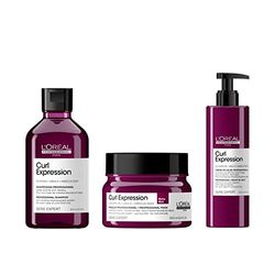 L'Oréal Professionnel, Routines Curl Expression, Cheveux Crépus, Shampoing Anti-Résidus, Masque Riche Hydratant Intensif, Crème-en-Gelée, Soin Raviveur Sans Rinçage - Duo, Trio, Quatuor