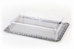 APS 38202 roestvrij stalen container met kunststof afdekking, 42 x 31 x 8 cm