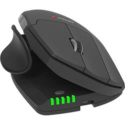 Contour Unimouse - Bekroonde Ergonomische muis met Duimsteun | Draadloze muis | Verticale Muis voor Linkshandigen | 35 tot 70 graden hoek | 6 knoppen + scroll | voor Windows en Mac