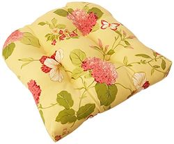 Pillow Perfect Outdoor/Indoor Risa Lemonade Wicker Seat Cushion, Set of 2, Gold-Red-Yellow by Pillow Perfect