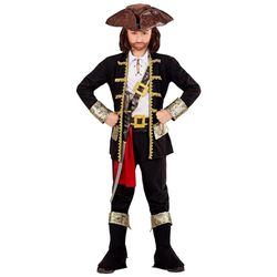 Piratkapten svart unisex kostym film fin klänning (164 cm)