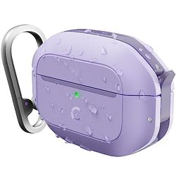KeyBudz Element Étui de Protection étanche pour Apple AirPods Pro 2 en matériau recyclé étanche à la poussière et à l'eau Violet Lavande IP68