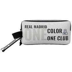 CYPBRANDS Unisex Kid's Real Madrid Triple Pencil Case with 3 Bodies Colour One Club, White, Size