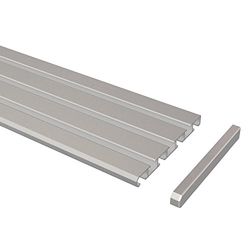 Flairdeco gordijnrail 3-/4-loops omkeerprofiel, aluminium, zilvergrijs, 360 cm (gedeeld in 3x120 cm)