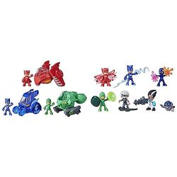 PJ Masks 3 IN 1 Combiner Jet, F2119 Hero and Villain Figure Set Preschool Toy, 7 Action Figures with 10 Accessories, Ages 3 and Up