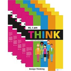 PLAYROOM THINK FLIP - Blocco di carta 5 pezzi – DIY Design Thinking Framework in tedesco per squadre, ideale per l'innovazione e la collaborazione, in lingua inglese