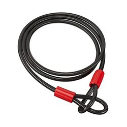 Relaxdays Cavo Extra Lungo da 2m, con Cappi, per Biciclette e Bagagli, in Acciaio Rivestito, con Passanti, Colore Nero