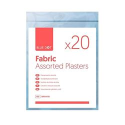 Blue Dot Fabric Adhesive Plasters 20-Pieces Set