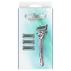 Gillette SkinGuard Rasoir Sensitive Pour Homme Flexball, Avec Une Touche D’Aloe Vera - 4 lames, Cliniquement Prouvé Pour Les Peaux Sensibles