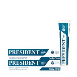 President KIT 2 DENTIFRICIO ORTHO-IMPLANT per portatori di apparecchi ortodontici, impianti dentali, protesi. Azione anti carie. massima protezione da irritazioni gengivali. RDA 30. 2X75ml