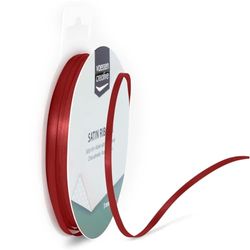 Vaessen Creative Ready to Start fita de cetim duplo, cetim, vermelho, 3 mm x 10 m, 10