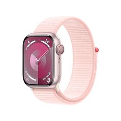 Apple Watch Series 9 (41 mm GPS + Cellular) Smartwatch avec boîtier en Aluminium Rose et Boucle Sport Rose pâle. Suivi de l’activité Physique, apps Oxygène sanguin et ECG, Neutre en Carbone