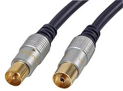 Pro Signal PSG00825 HQ Fly Lead, Coaxial Male to Female, 2m, Black