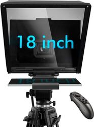 ILOKNZI 18 inch Autocue Teleprompter with Remote &APP Control, Compatible with iPad Android Tablet, With Adjustable Platform, Support Wide-Angle Lens, Prompt Text