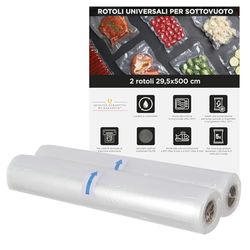 Set 2 rotoli 5 metri per sacchetti sottovuoto