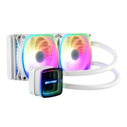 ENERMAX AQUAFUSION ADV Refrigeración Líquida CPU AIO 240, Alto Rendimiento - Espejo Infinito - Intel LGA1700/AMD AM5 Compatible con 360W + TDP (2* SquA RGB ADV 120 PWM) - ELC-AQFA240-SQA-W, Blanco