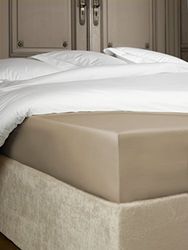 De Witte Lietaer Bumblebee Luxury Percale Cotton Fitted Sheet, Cotton, Vision Taupe, 140 x 200 x 40 cm