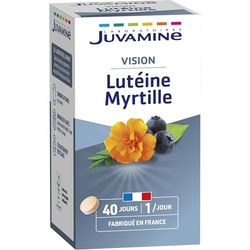 JUVAMINE - Lutéine, Myrtille et Vitamines A et B2 - Santé des Yeux - Contribue au Maintien d'une Vision Normale - Programme de 40 Jours - Fabriqué en France