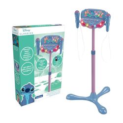 Lexibook Stitch, Enceinte Lumineuse sur Pied pour Enfant, Jeu Musical, Hauteur Ajustable, Effets Lumineux, 2 Microphones Inclus, Prise pour MP3, Bluetooth, Bleu, S160D
