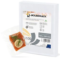 BOLSEMACK Vacuum Bags 15 x 25 cm - Vacuum Bags Pack of 100 for All Vacuum Sealer & Food Vacuum Sealer - Vacuum Bags Very Strong & Tear-Resistant - BPA-Free
