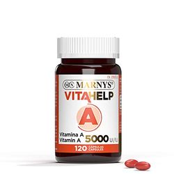 Marnys Vitahelp Vitamina A 5000 Ui - 2750Μg Por Cápsula - 120 Perlas Pequeñas Para 4 Meses - Normal Mantenimiento De La Visión - 1 Cápsula Al Día - Made In Spain 60 g