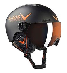 Black Crevice Leogang Vizierhelm voor kinderen, zwart mat/oranje, 52-54 cm