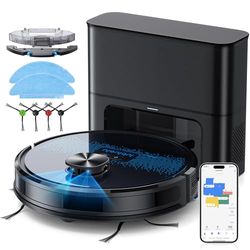 Lubluelu Robot Vacuum Cleaner with Mop,4000Pa Robot Vacuum with 2.5L Self Emptying Station,Lidar Navigation,Wifi/App/Alexa,Carpet Boost,Self-Charging,3 in 1 Robotic for Pet Hair Hard,Floor,Carpet