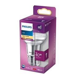 Philips Lampadina LED Riflettore R63 E27 40W Bianco Caldo, Vetro